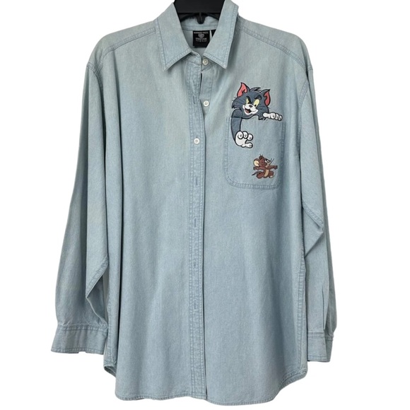 Warner Bros. Tops - Warner Bros Studio Tom and Jerry Button Up